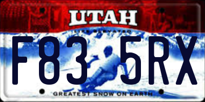 UT license plate F835RX