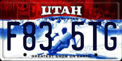 UT license plate F835TG