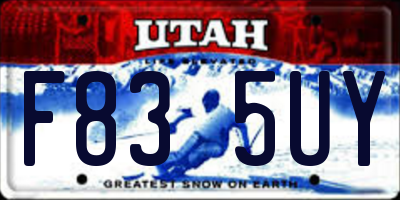 UT license plate F835UY