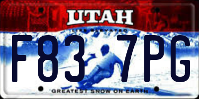 UT license plate F837PG