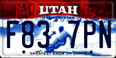 UT license plate F837PN