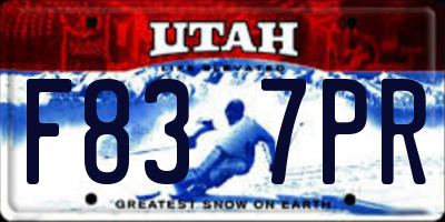 UT license plate F837PR
