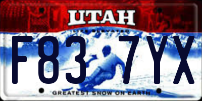 UT license plate F837YX