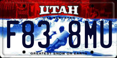 UT license plate F838MU