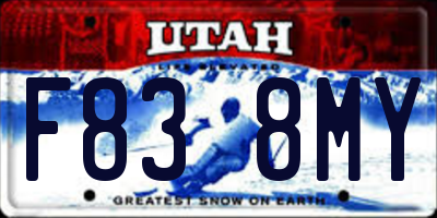 UT license plate F838MY