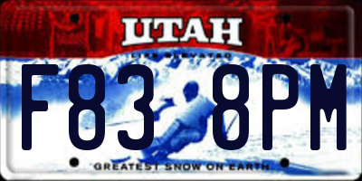 UT license plate F838PM