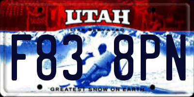 UT license plate F838PN