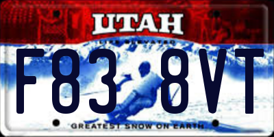 UT license plate F838VT