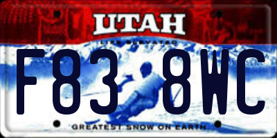 UT license plate F838WC
