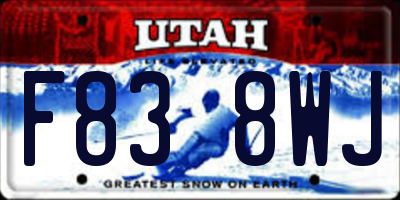 UT license plate F838WJ