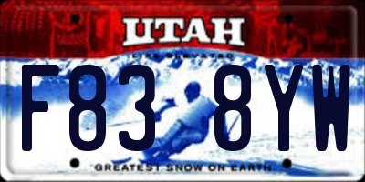 UT license plate F838YW