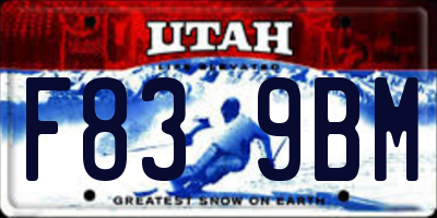 UT license plate F839BM