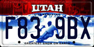 UT license plate F839BX