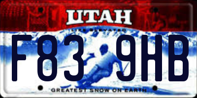 UT license plate F839HB
