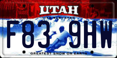 UT license plate F839HW