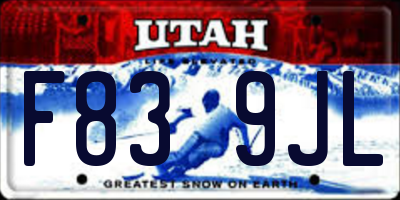 UT license plate F839JL