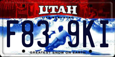 UT license plate F839KI