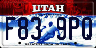 UT license plate F839PQ