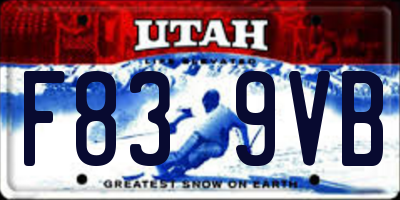 UT license plate F839VB