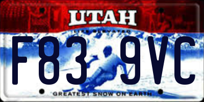 UT license plate F839VC