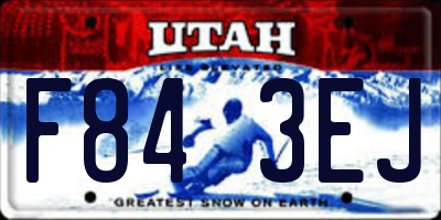 UT license plate F843EJ
