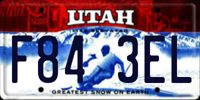 UT license plate F843EL