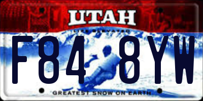 UT license plate F848YW
