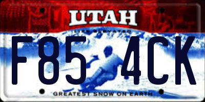 UT license plate F854CK