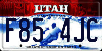UT license plate F854JC