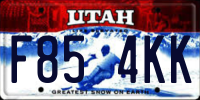 UT license plate F854KK