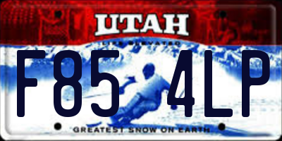 UT license plate F854LP
