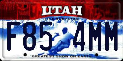 UT license plate F854MM