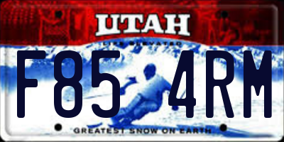 UT license plate F854RM