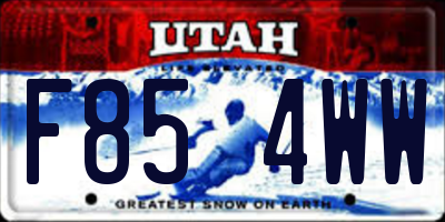 UT license plate F854WW