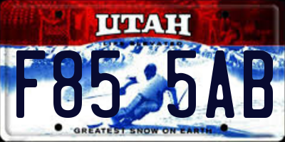 UT license plate F855AB