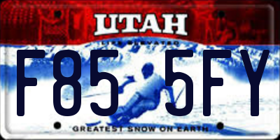 UT license plate F855FY