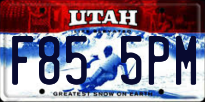 UT license plate F855PM