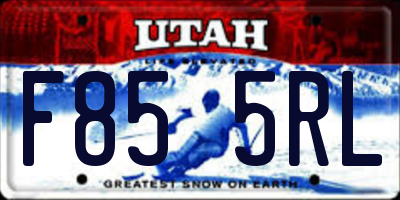 UT license plate F855RL