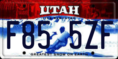 UT license plate F855ZF