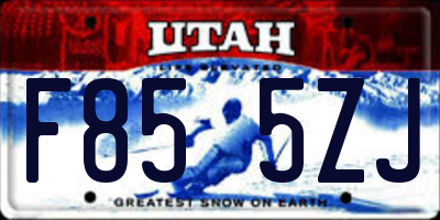 UT license plate F855ZJ