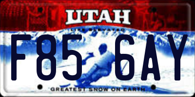 UT license plate F856AY