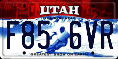 UT license plate F856VR