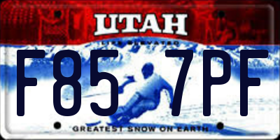 UT license plate F857PF