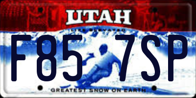 UT license plate F857SP