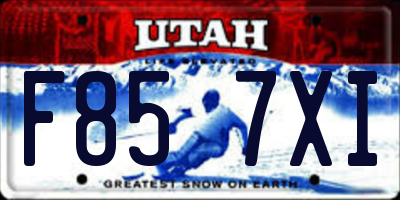 UT license plate F857XI