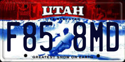 UT license plate F858MD