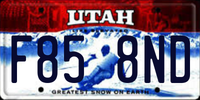 UT license plate F858ND