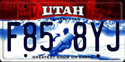 UT license plate F858YJ