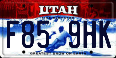 UT license plate F859HK