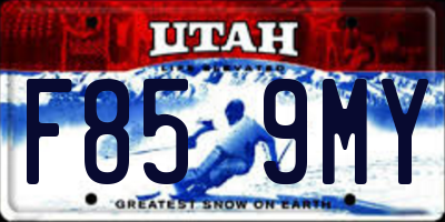 UT license plate F859MY